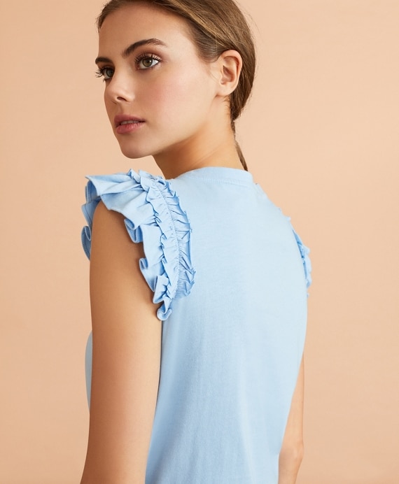 Flounce-Sleeve Top - Brooks Brothers Outlet