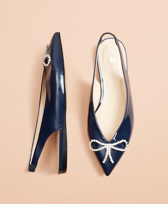 Patent Leather Point-Toe Sling-Back Flats - Brooks Brothers Outlet