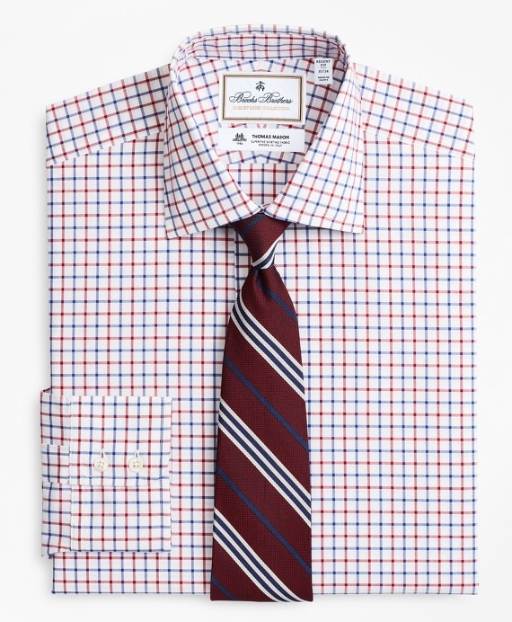 Luxury Collection Regent Fitted Dress Shirt, Franklin Spread Collar Bold Windowpane - Brooks Brothers Outlet