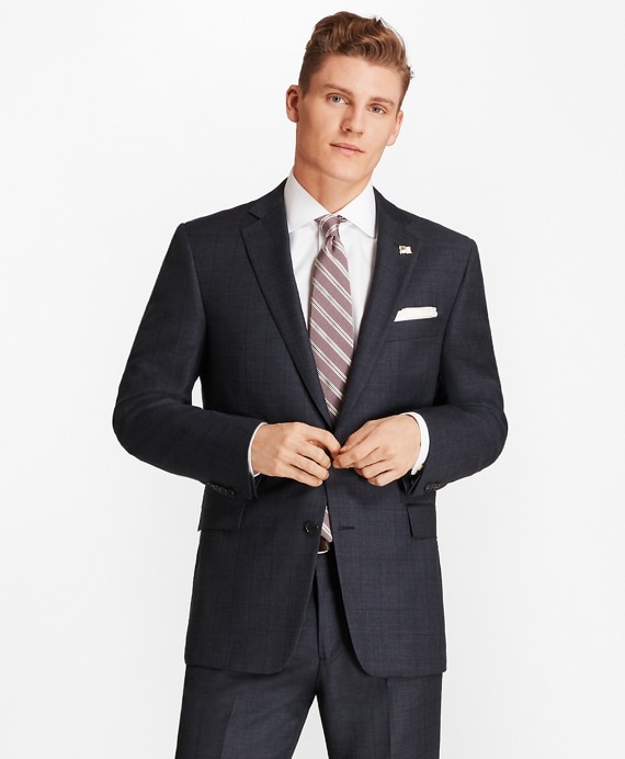 Regent Fit Open Plaid 1818 Suit - Brooks Brothers Factory Outlet