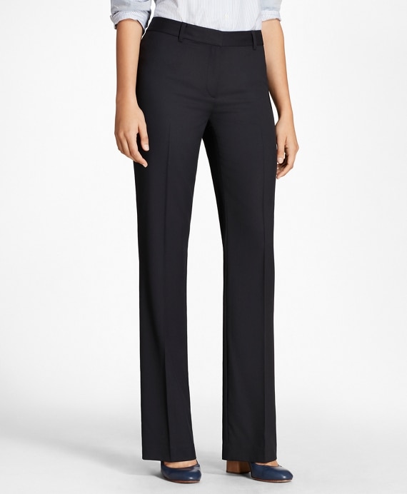 Petite Wool Wide-Leg Pants - Brooks Brothers Outlet