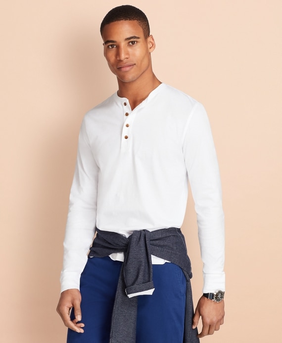 Garment-Dyed Henley - Brooks Brothers Outlet