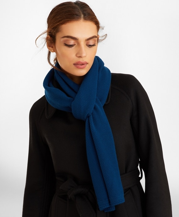 Waffle-Knit Merino Wool Scarf - Brooks Brothers Outlet