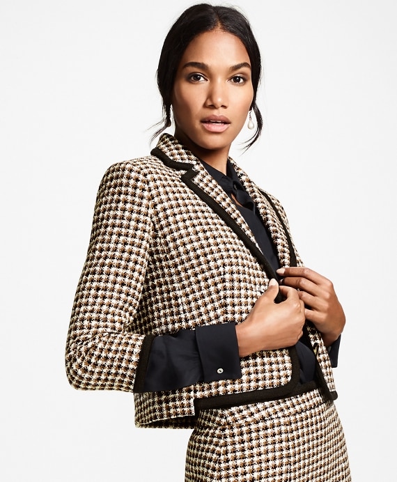 Checked Tweed Cropped Jacket - Brooks Brothers Outlet