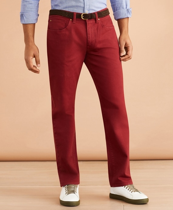 Garment-Dyed Five-Pocket Jeans - Brooks Brothers Outlet