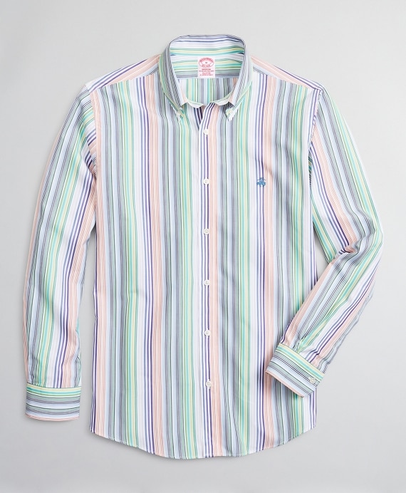 Luxury Collection Madison Classic-Fit Sport Shirt, Button-Down Collar Multi-Stripe - Brooks Brothers Outlet
