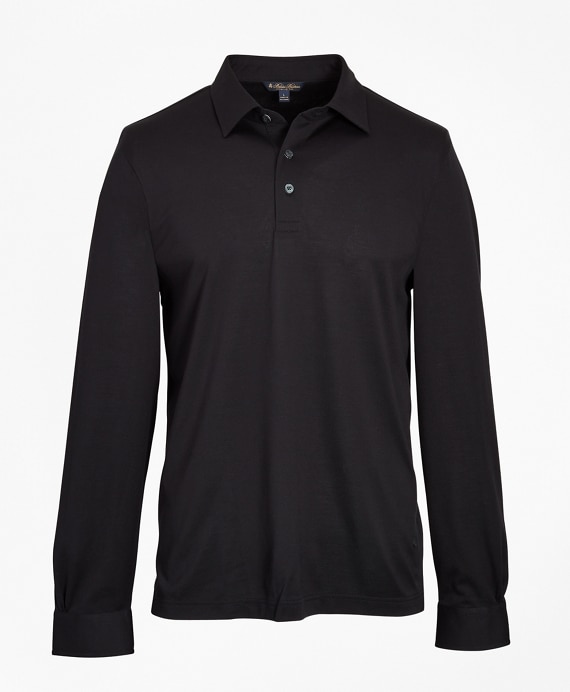 Premium Extra-Fine Supima&reg; Cotton Pique Long-Sleeve Polo - Brooks Brothers Outlet