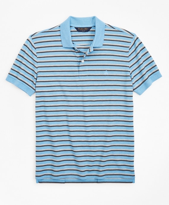 Slim Fit Heathered Stripe Polo Shirt - Brooks Brothers Outlet