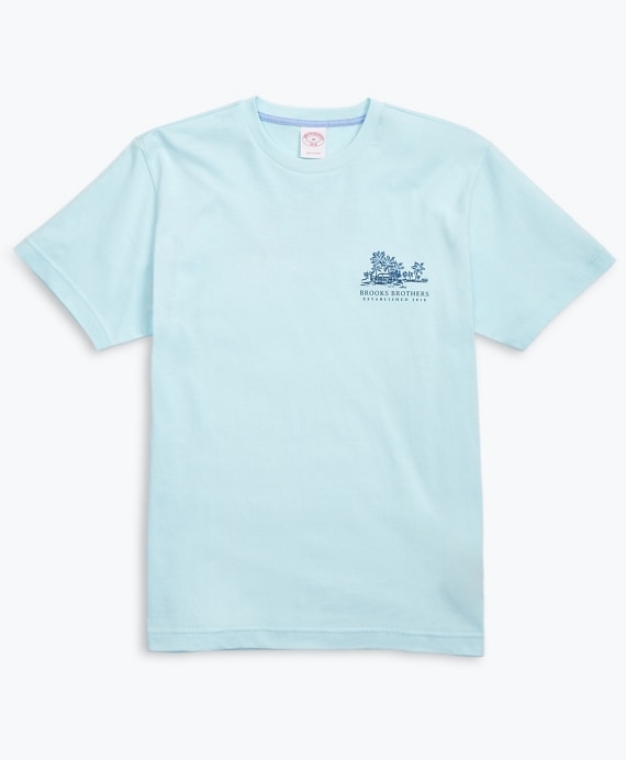 Hawaii-Print Cotton Jersey T-Shirt - Brooks Brothers Outlet