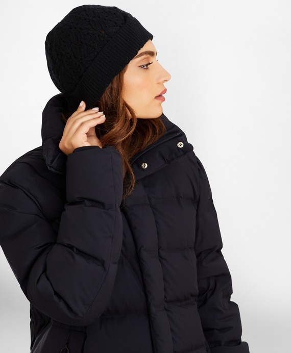 Pointelle Cable-Knit Cashmere Hat - Brooks Brothers Outlet