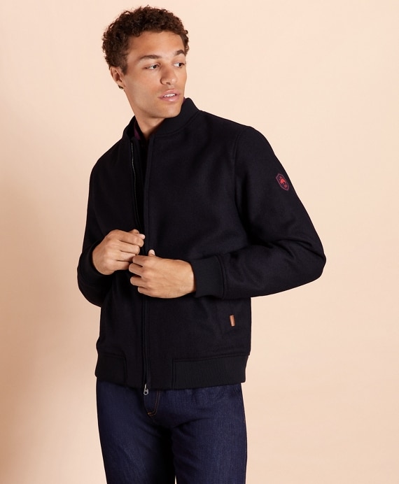 Melton Wool Bomber Jacket - Brooks Brothers Outlet