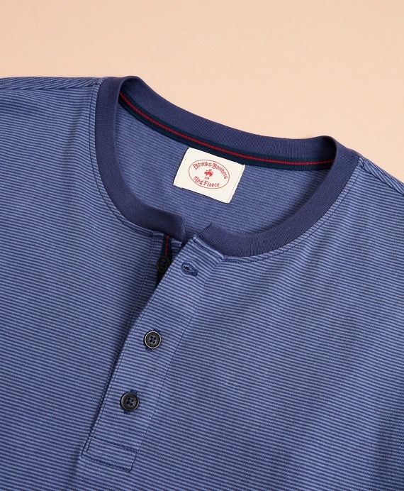 Striped Jersey Long-Sleeve Henley - Brooks Brothers Outlet