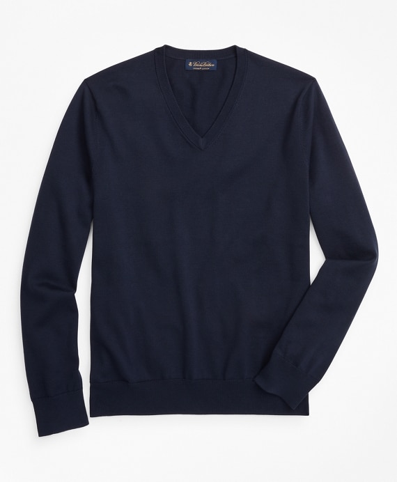 Supima&reg; Cotton V-Neck Sweater - Brooks Brothers Outlet