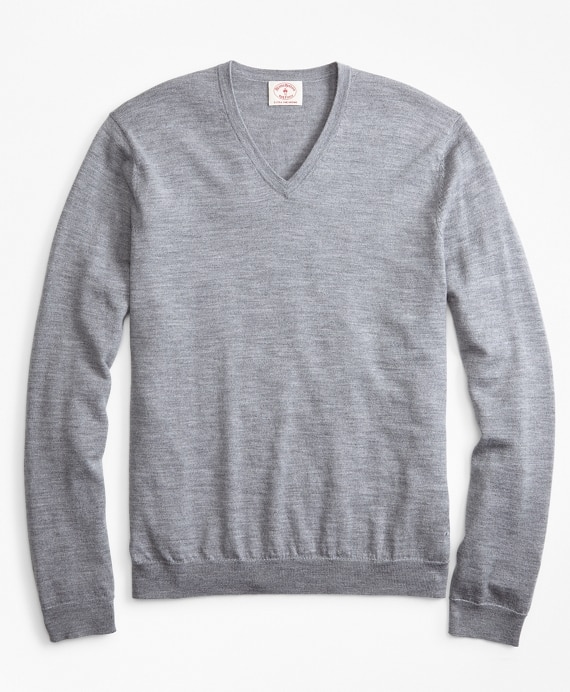 Merino Wool V-Neck Sweater - Brooks Brothers Outlet