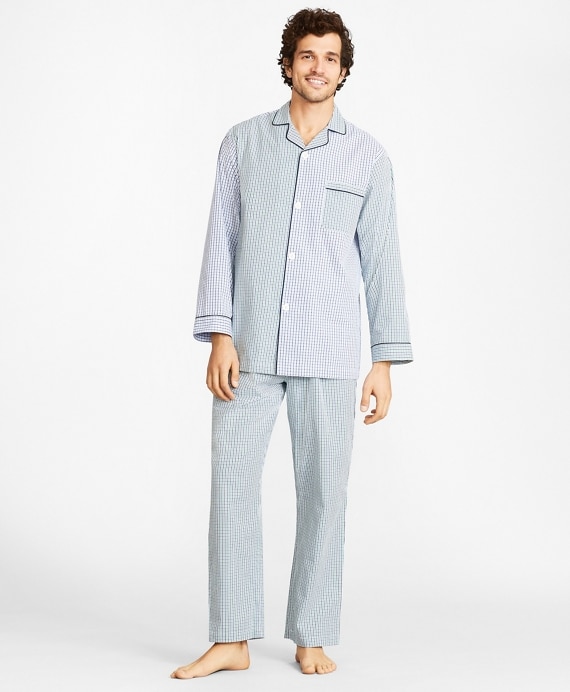Seersucker Fun Plaid Pajamas - Brooks Brothers Outlet