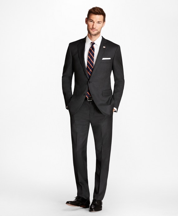 Regent Fit Grey Herringbone 1818 Suit - Brooks Brothers Outlet