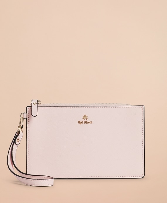 Saffiano Leather Wristlet Clutch - Brooks Brothers Outlet