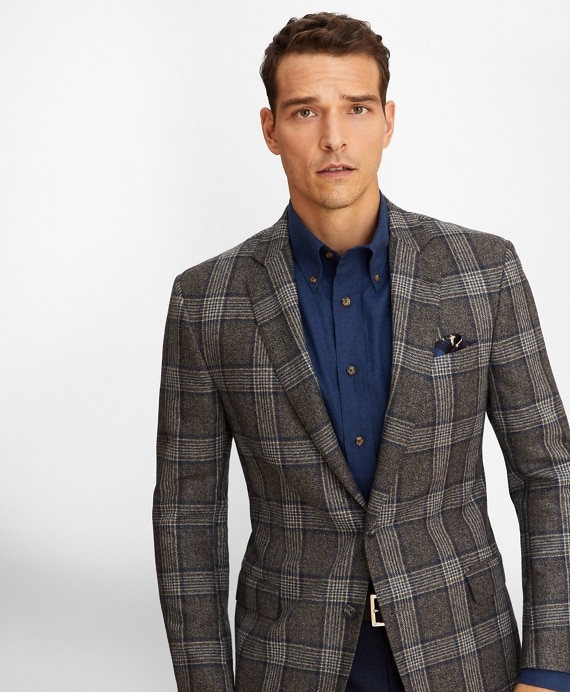 Regent Fit Large Check Sport Coat - Brooks Brothers Outlet