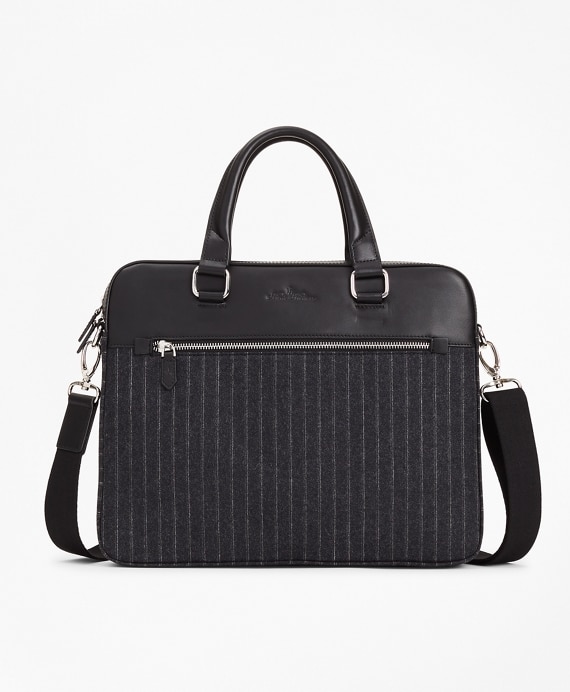Wool Stripe Briefcase - Brooks Brothers Outlet