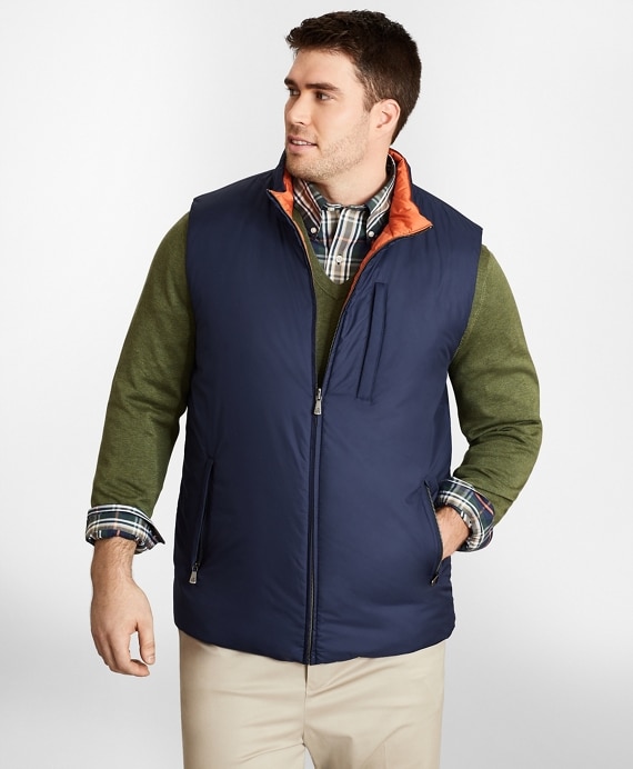Big & Tall Reversible Quilted Down Vest - Brooks Brothers Factory Outlet