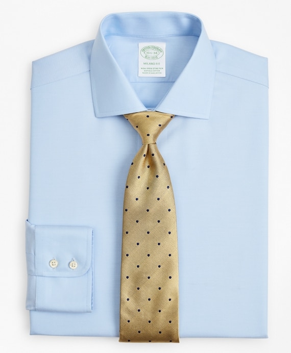 Stretch Milano Slim-Fit Dress Shirt, Non-Iron Twill English Collar - Brooks Brothers Outlet