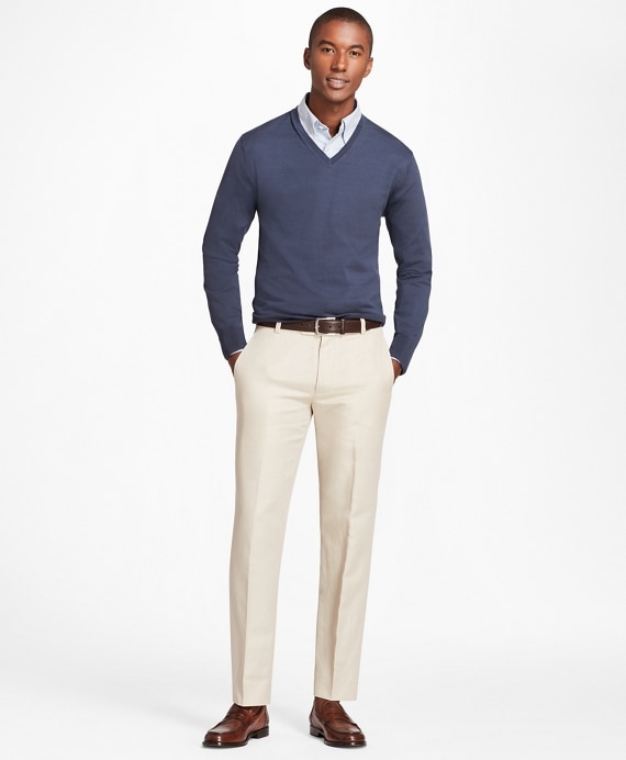Milano Fit Linen and Cotton Chino Pants - Brooks Brothers Outlet