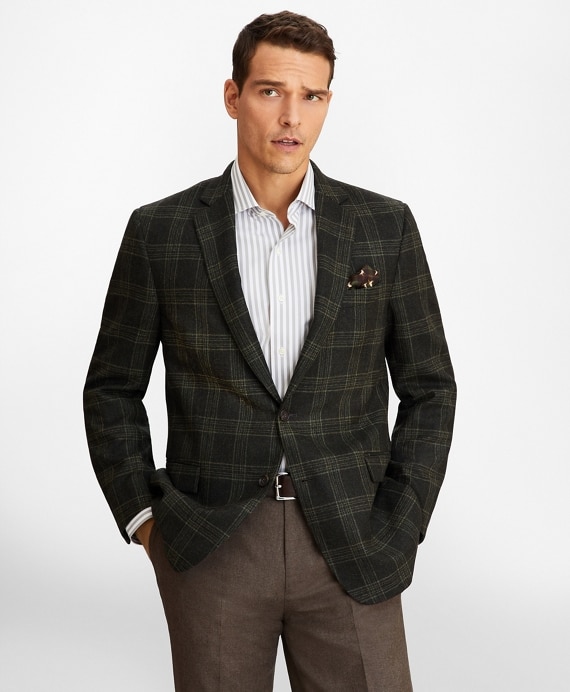 Regent Fit Green Plaid Sport Coat - Brooks Brothers Outlet