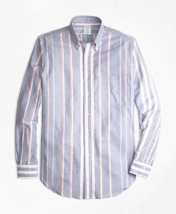 Regent Fit Oxford Bold Stripe Sport Shirt - Brooks Brothers Outlet