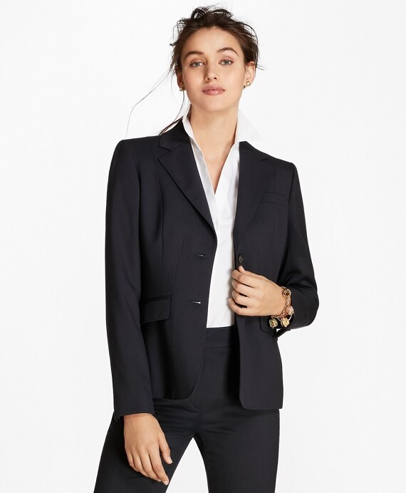 Petite Wool Two-Button Jacket - Brooks Brothers Outlet