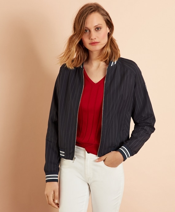 Pinstripe Bomber Jacket - Brooks Brothers Factory Outlet