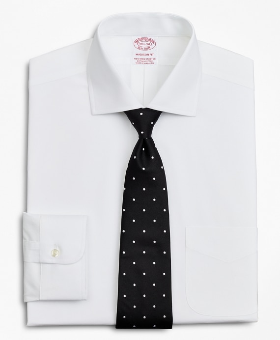 Stretch Madison Classic-Fit Dress Shirt, Non-Iron Poplin English Collar - Brooks Brothers Outlet