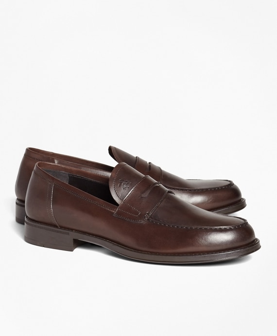 1818 Footwear Rubber-Sole Leather Penny Loafers - Brooks Brothers Outlet