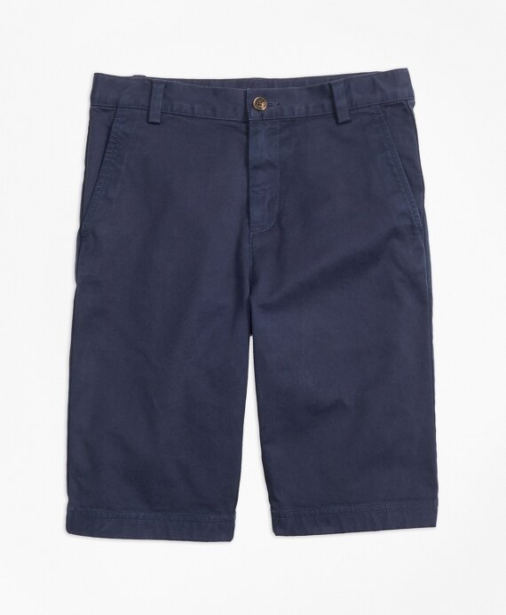 Boys Washed Cotton Stretch Chino Shorts - Brooks Brothers Factory Outlet