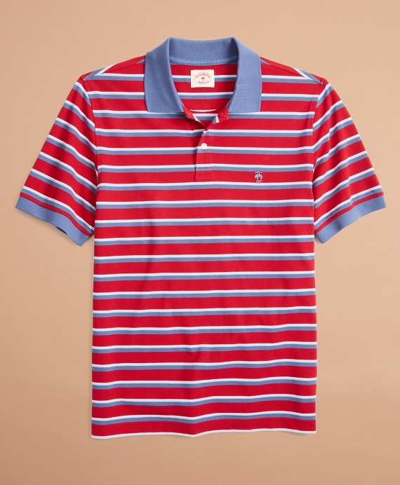 Striped Pique Polo Shirt - Brooks Brothers Factory Outlet