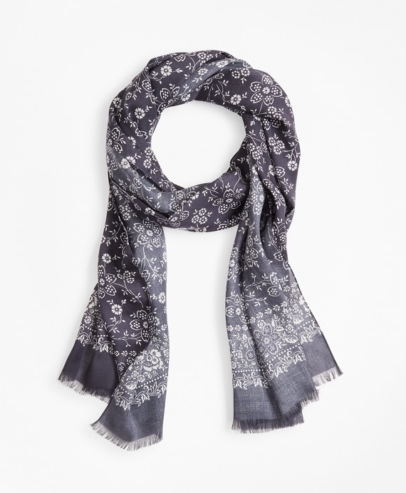 Floral Motif Scarf - Brooks Brothers Outlet