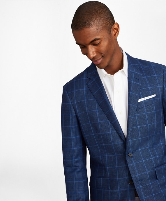 Milano Fit Hopsack Windowpane Sport Coat - Brooks Brothers Outlet