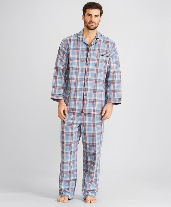 Double-Weave Plaid Pajamas - Brooks Brothers Outlet