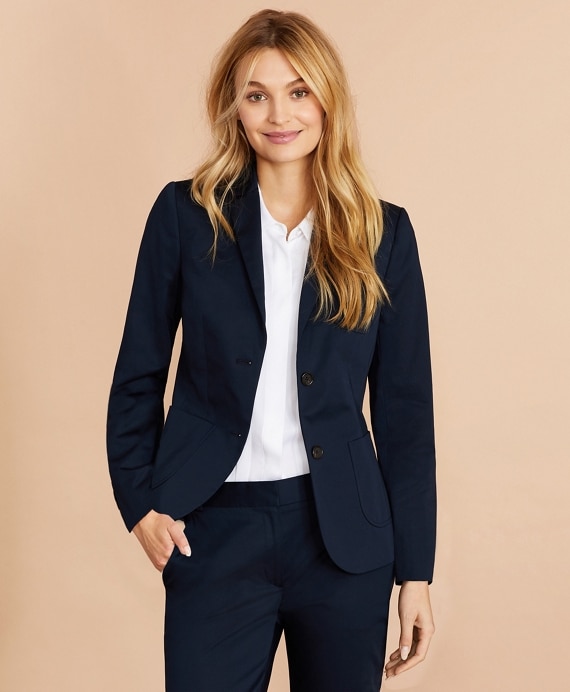 Stretch Cotton Sateen Jacket - Brooks Brothers Outlet