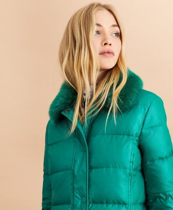 Faux-Fur-Trim Down Parka - Brooks Brothers Outlet