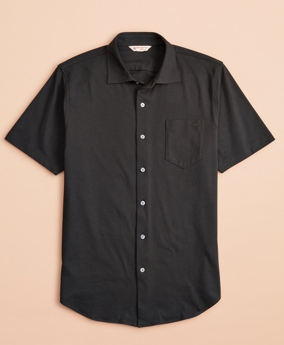 Jersey Cotton Short-Sleeve Shirt - Brooks Brothers Outlet
