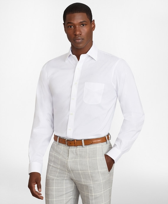Regent Fitted Dress Shirt, Performance Non-Iron with COOLMAX&reg;, Ainsley Collar Broadcloth - Brooks Brothers Outlet