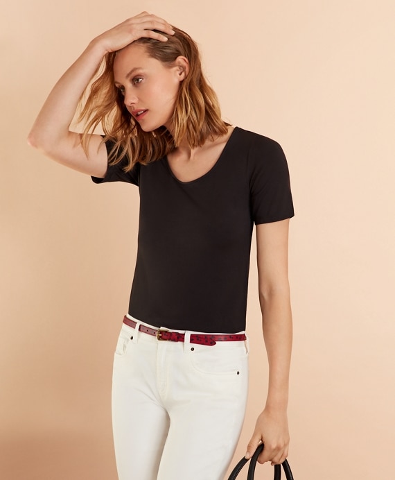 Scoop-Neck T-Shirt - Brooks Brothers Outlet