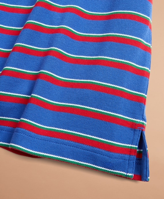 Striped Pique Patch Polo Shirt - Brooks Brothers Outlet