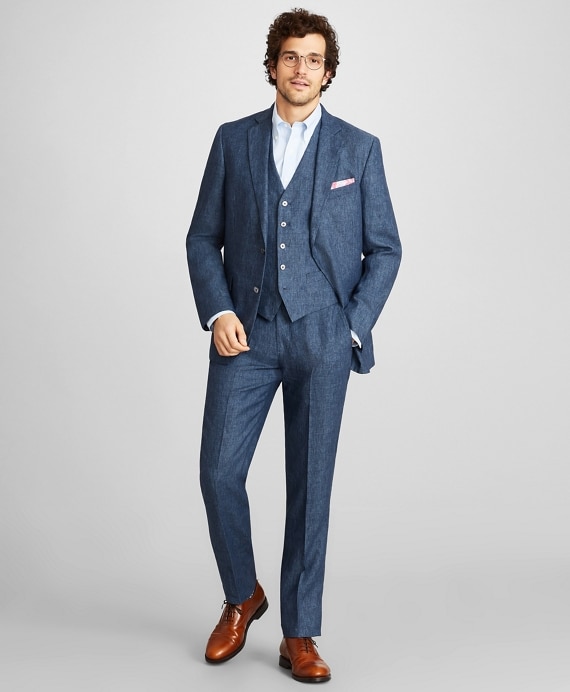 Regent Fit Three-Piece Linen Suit - Brooks Brothers Outlet