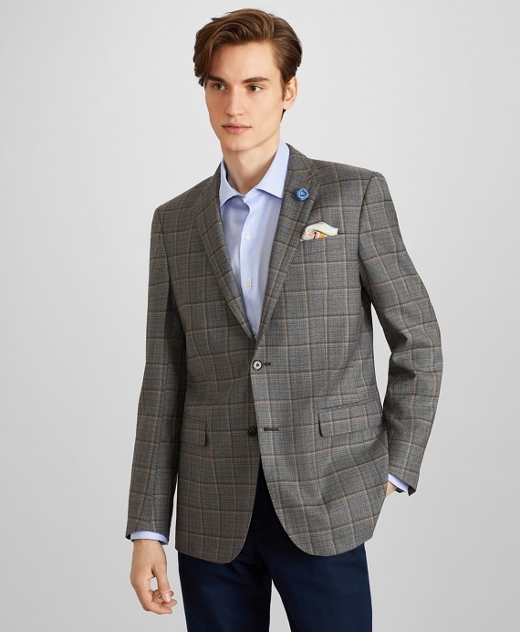 Milano Fit Double Windowpane Sport Coat - Brooks Brothers Factory Outlet