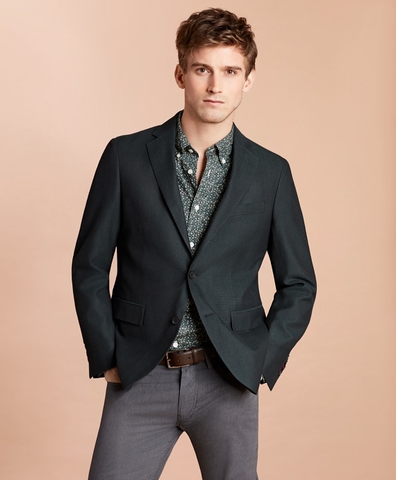 Wool-Blend Dobby Sport Coat - Brooks Brothers Factory Outlet