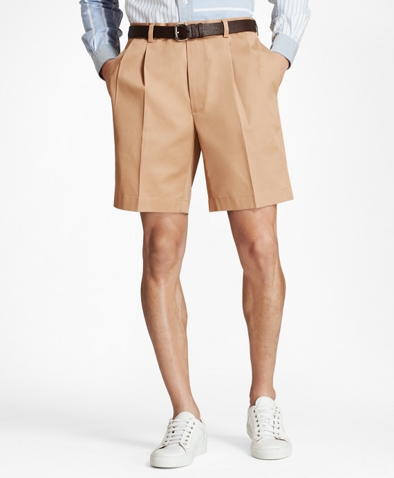Pleat Front Stretch Advantage Chino Shorts - Brooks Brothers Outlet