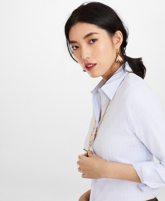 Classic-Fit Striped Cotton Dobby Luxury Shirt - Brooks Brothers Outlet