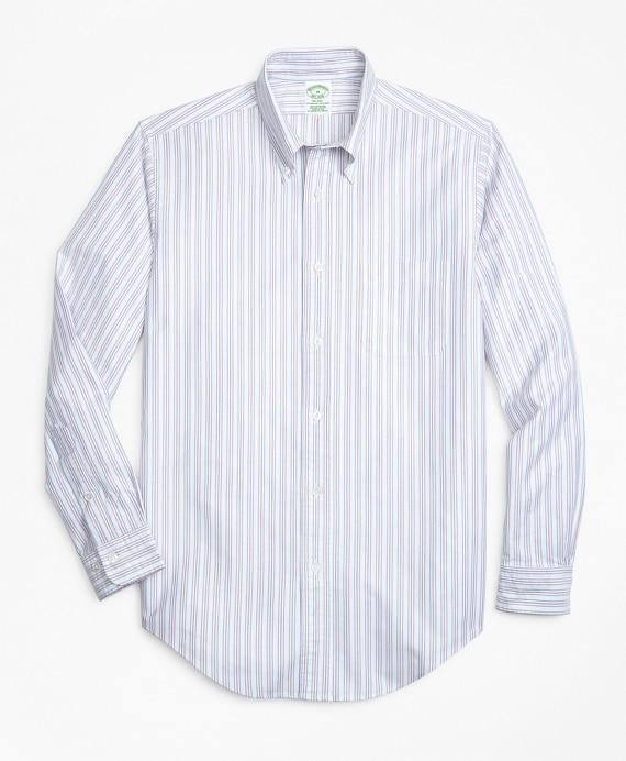 Milano Fit Oxford Double-Stripe Sport Shirt - Brooks Brothers Outlet
