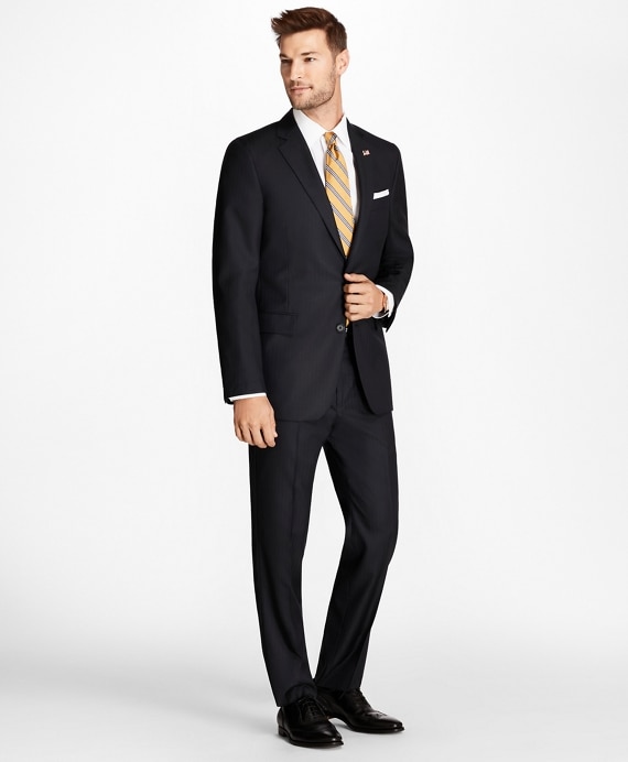 Regent Fit Blue Herringbone 1818 Suit - Brooks Brothers Factory Outlet